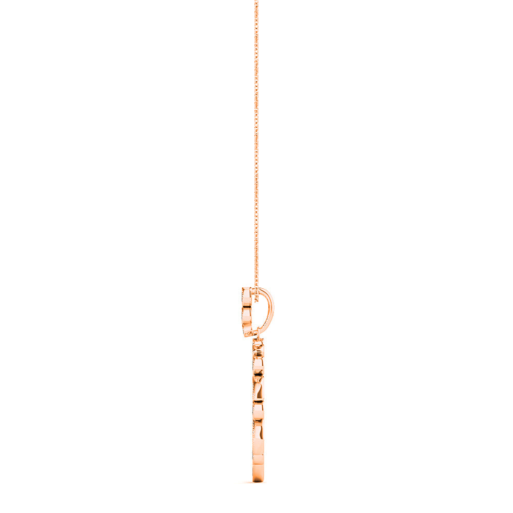 0.50 ctw Diamond Milgrain Circle Necklace Pendant-VIRABYANI